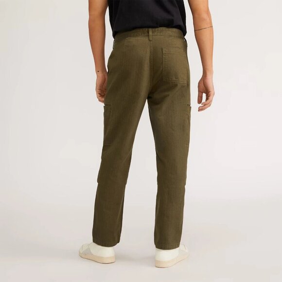 Everlane Mens The Organic Cotton Herringbone Refined Cargo Green Size 31 - $205 - Picture 3 of 11